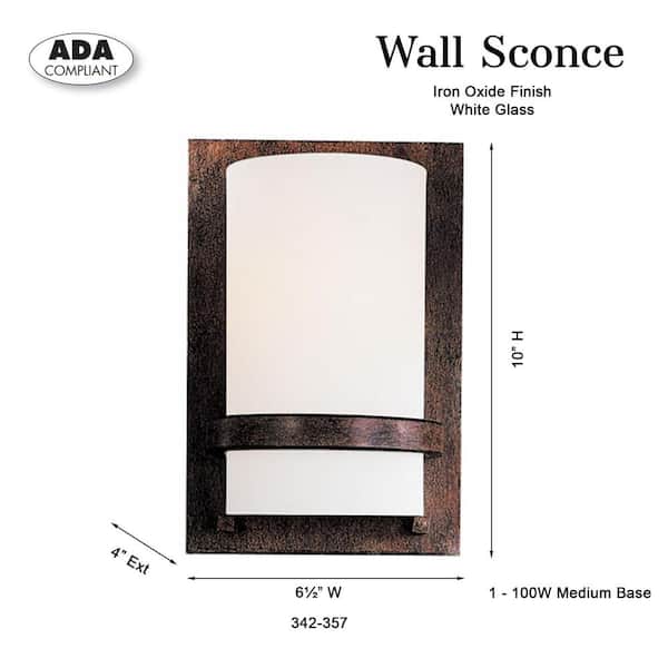 1-Light Iron Oxide Sconce