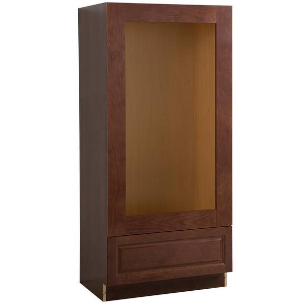 Benton Ready-to-Assemble 33x96x24.6 in. Base Double Oven Cabinet in Amber