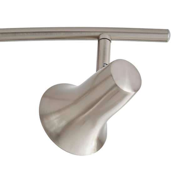 Kenmont 4 ft. 4-Light Brushed Nickel Integrated LED Wave Fixed Track Lighting Kit