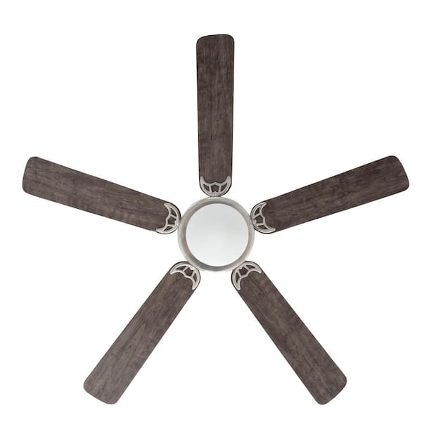 Hugger 56 in. LED Brushed Nickel Ceiling Fan