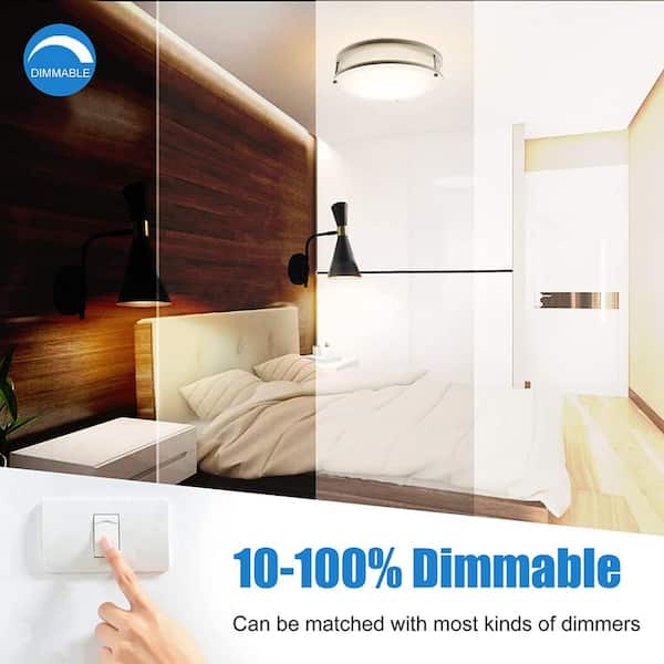 14 in. Silver LED Flush Mount 3000K/4000K/5000K Convertible Ceiling Light Fixture