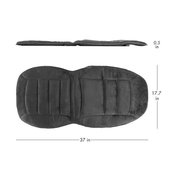 Super-Soft Velour 37 in. x 17.7 in. x 0.5 in. Heated Seat Cushion