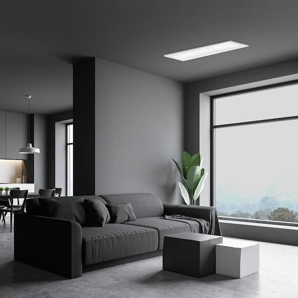 6 in. x 2 ft. 12.5W Dimmable White Integrated LED Flat Panel Ceiling Flush Mount with Color Change 5CCT