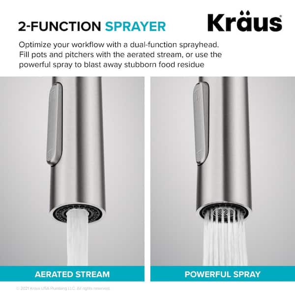 Oletto Single Handle Touch Pull Down Sprayer Kitchen Faucet in Spot Free Stainless Steel