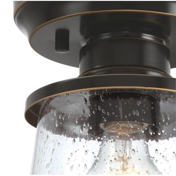 Emma Jane 1-Light Amber Bronze Outdoor Semi-Flush Mount