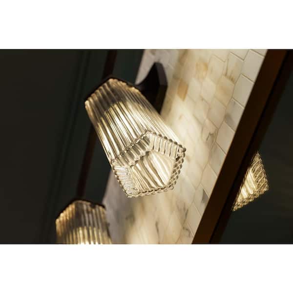 Occasion 1-Light Black with Brass Trim Wall Sconce