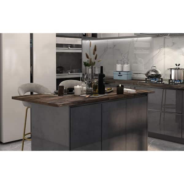 8 ft. L x 25.5 in. D, Acacia Butcher Block Standard Countertop in Espresso with Square Edge