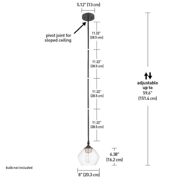 Harrow 1-Light Matte Black Pendant with Clear Glass Shade