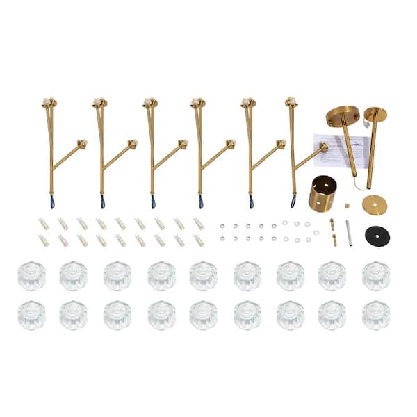 Modern 42 in. 18-Light Gold Crystal Sputnik G9 Chandelier