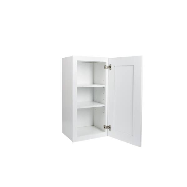 Ready to Assemble 18x36x12 in. Shaker 1 Door Wall Cabinet with 2-Shelf in White