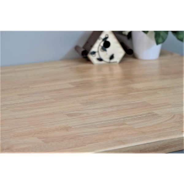 6 ft. L x 25 in. D Unfinished Hevea Solid Wood Butcher Block Countertop With Eased Edge