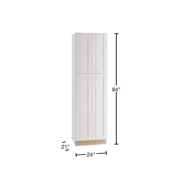 Washington Vesper White Plywood Shaker Assembled Bath Vanity Kitchen Cabinet Soft Close 24 in W x 21 in D x 84 in H