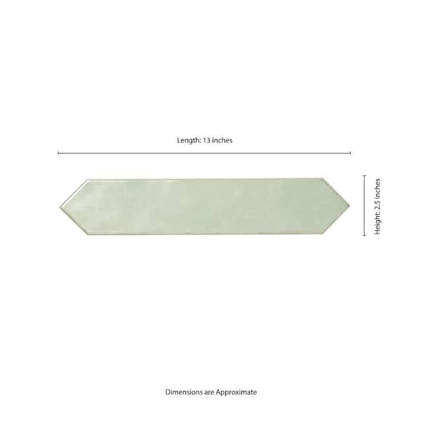 Lakeview Jade Picket 2.5 in. x 13 in. Glossy Ceramic Wall Tile (12.21 sq. ft./Case)