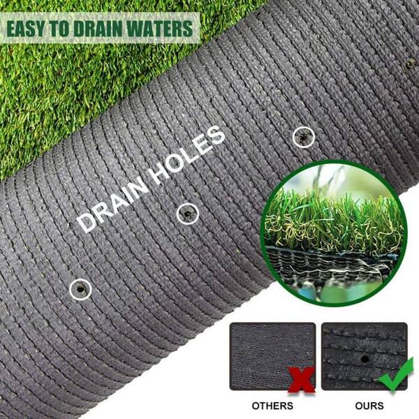 Premium Deluxe 5 ft. x 13 ft. 4-Tone Green Artificial Grass Turf