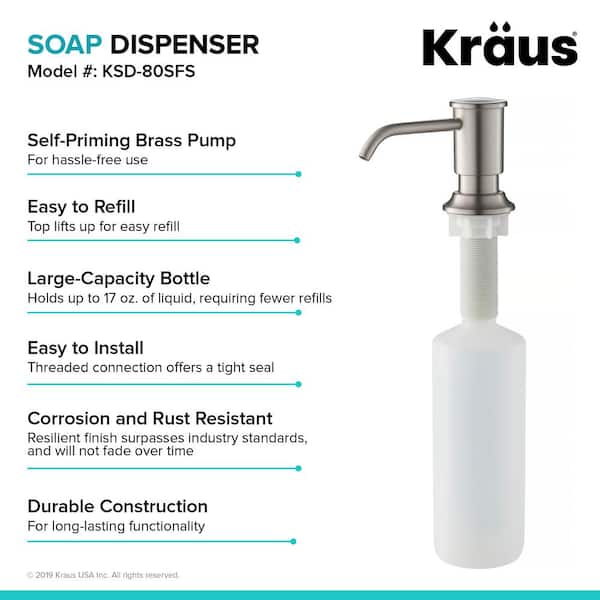 Kitchen Soap Dispenser in Spot Free Stainless Steel