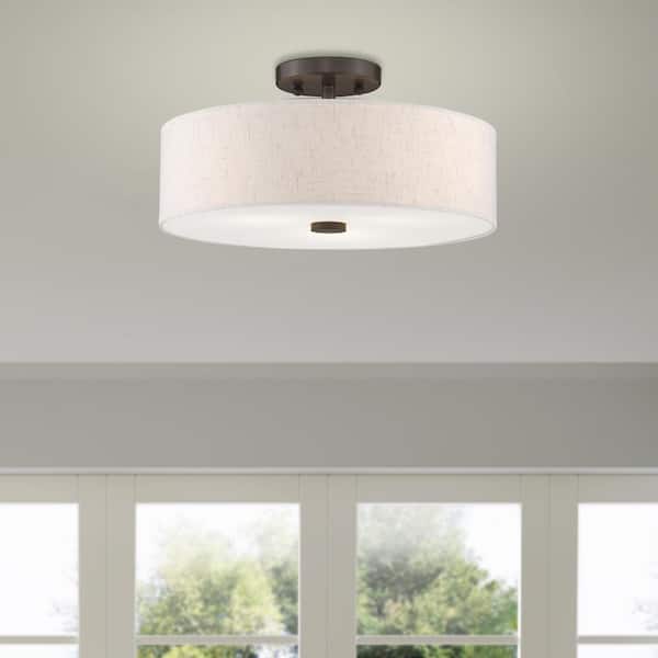 Somerhill 3 Light English Bronze Semi Flush Mount