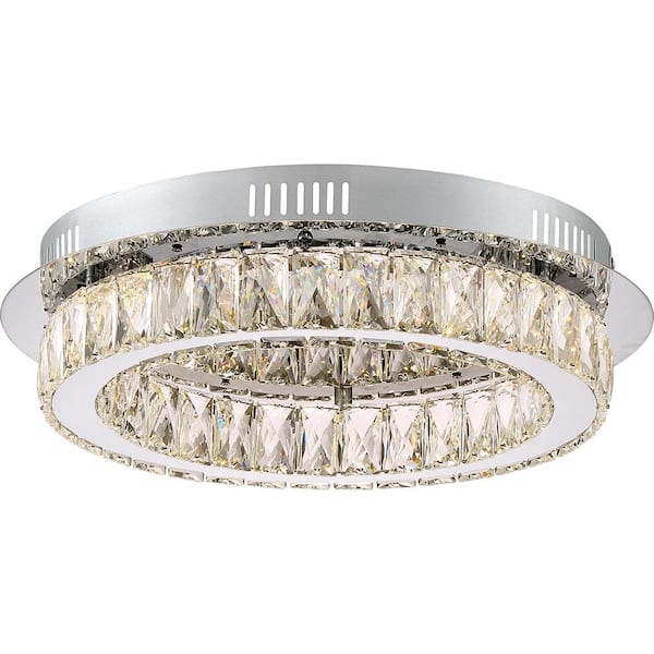 Embrace 17.75 in. Polished Chrome LED Flush Mount