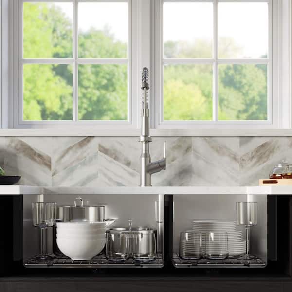 16-Gauge Stainless Steel 36 in. Undermount Double Bowl Farmhouse Apron Front Kitchen Sink with Grid and Basket Strainer