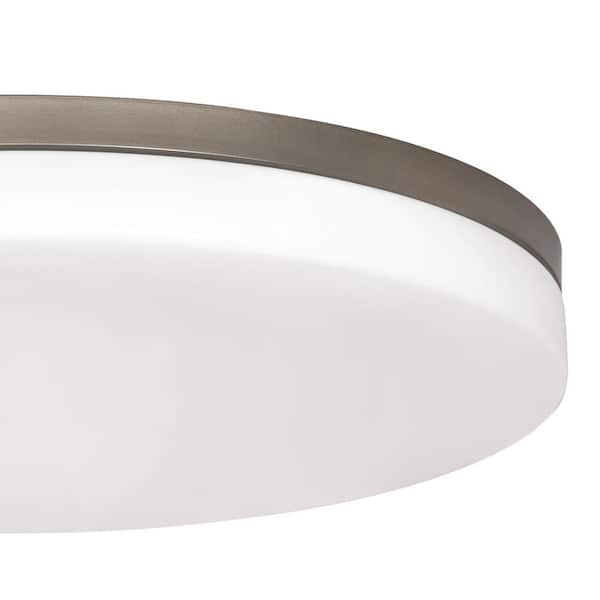 Oscar 19 in. 1-Light Satin Nickel LED Flush Mount
