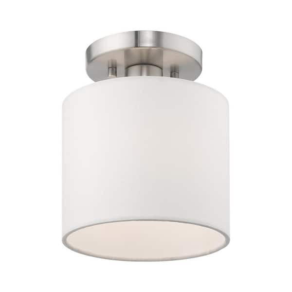 Mercury 1 Light Brushed Nickel Semi Flush Mount