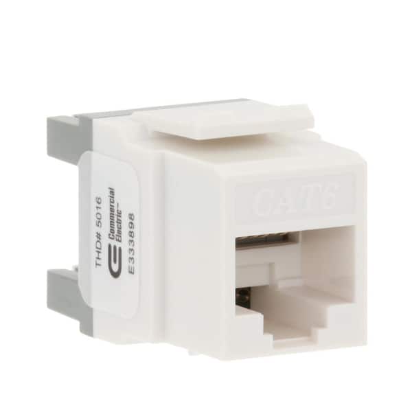 Cat-6 Jack in White (10-Pack)