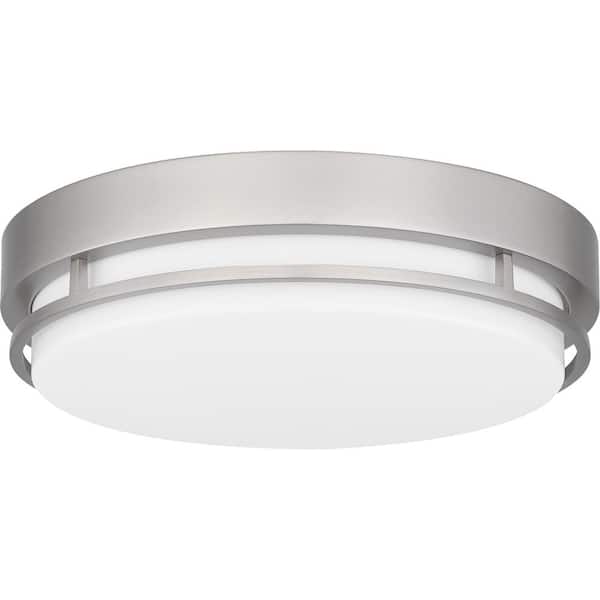 Hale 12 in. 1-Light Brushed Nickel LED Flush Mount
