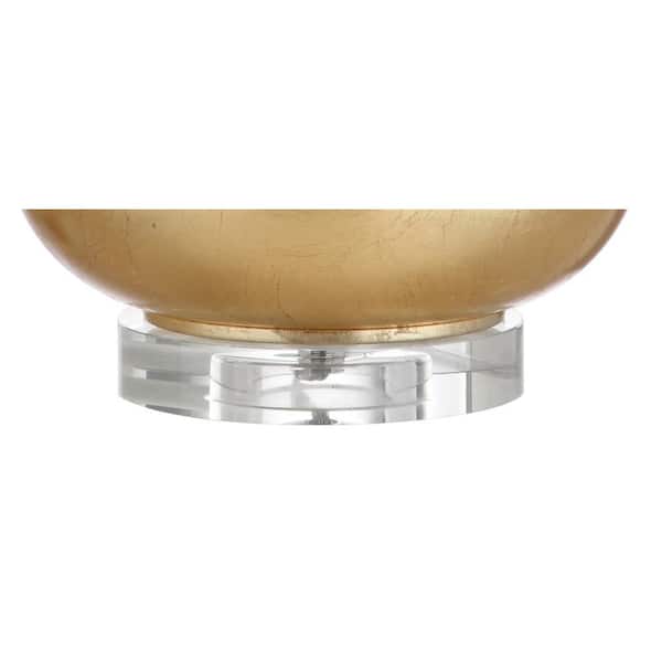 West 24.5 in. H Gold Leaf Glass Table Lamp