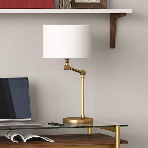 Lucas 24 in. Brushed Brass Adjustable Table Lamp