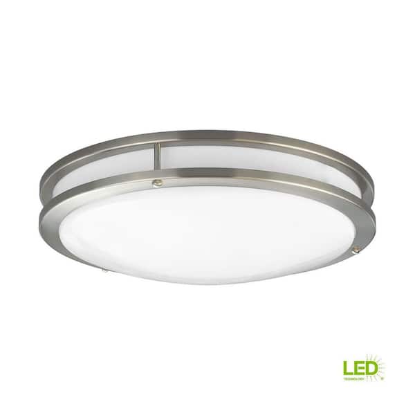 14 in. CTC COMM Collection 23 -Watt Brushed Nickel Integrated LED Flush Mount