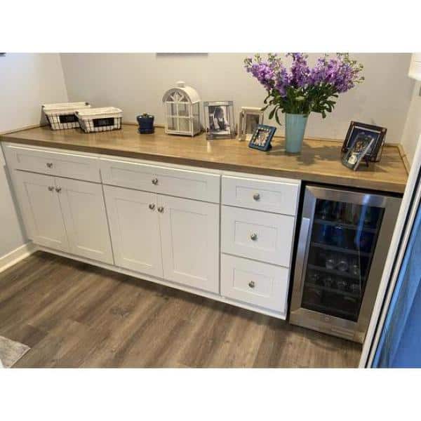 6 ft. L x 25 in. D Unfinished Hevea Solid Wood Butcher Block Countertop With Eased Edge