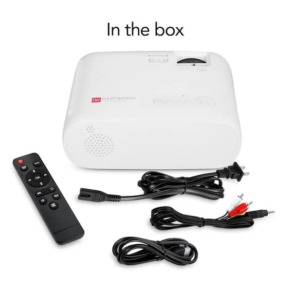 Premium Projector 1920 x 1080 Resolution - 200 in. Portable Projector and Built-In Speaker - with 4400 Lumens