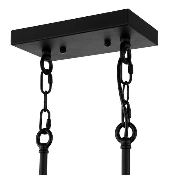 6-Light Black Kitchen Island Linear Pendant