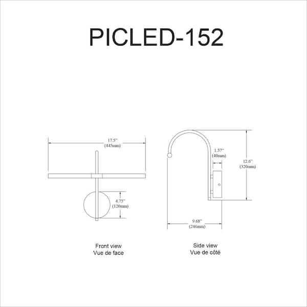 Display/Exhibit 12.75 in. 2-Lights Aged Brass LED Picture Light