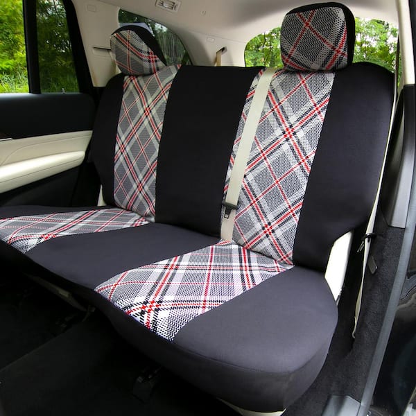 Tartan57 Plaid Print 47 in. x 23 in. x 1 in. Seat Covers - Combo Full Set