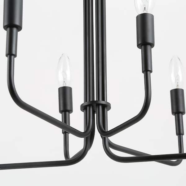 Asymmetric Modern 6-Light Black Rustic Transitional Candlestick Kitchen Island Chandelier
