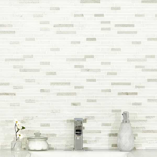 Lucid Sky Interlocking 11.81 in. x 12 in. Textured Glass Metal Look Wall Tile (19.6 sq. ft./Case)