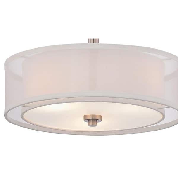 Parsons Studio 3-Light Brushed Nickel Semi-Flush Mount Light