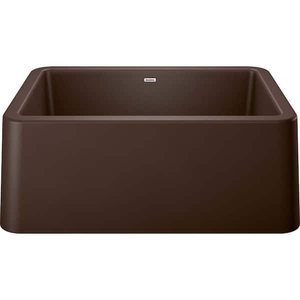 IKON SILGRANIT Granite Composite 27 in. Single Bowl Farmhouse Apron Kitchen Sink in Cafe