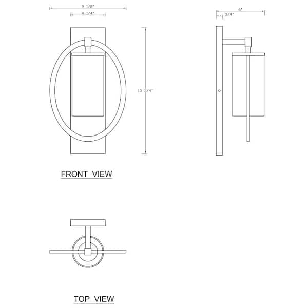 4.15 in. Black Sconce with Clear Glass Shade