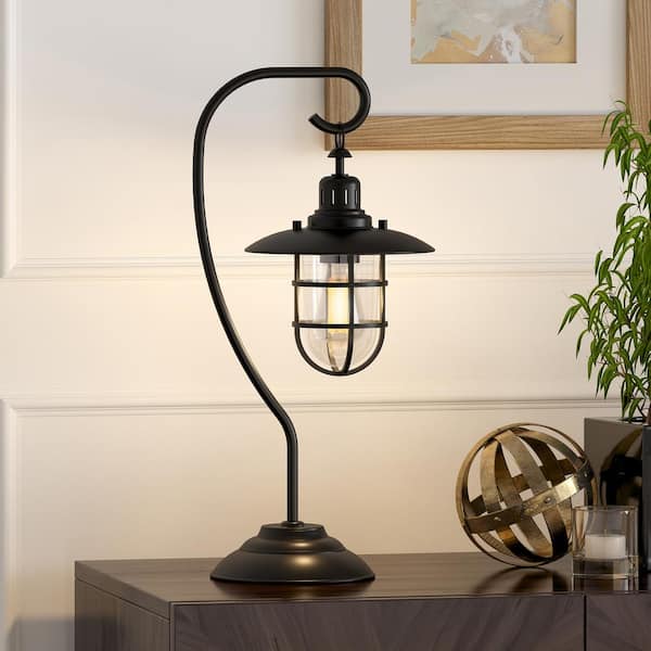 Bay 22 in. Blackened Bronze Nautical Lantern Lamp