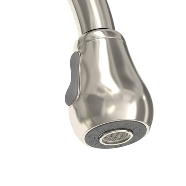 Pavilion Single-Handle Pull-Down Sprayer Kitchen Faucet with Soap Dispenser in Stainless Steel