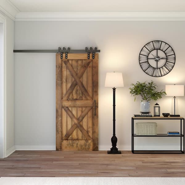 Minnie 68 in. Farmhouse Blackened Bronze Lamp with Empire Shade