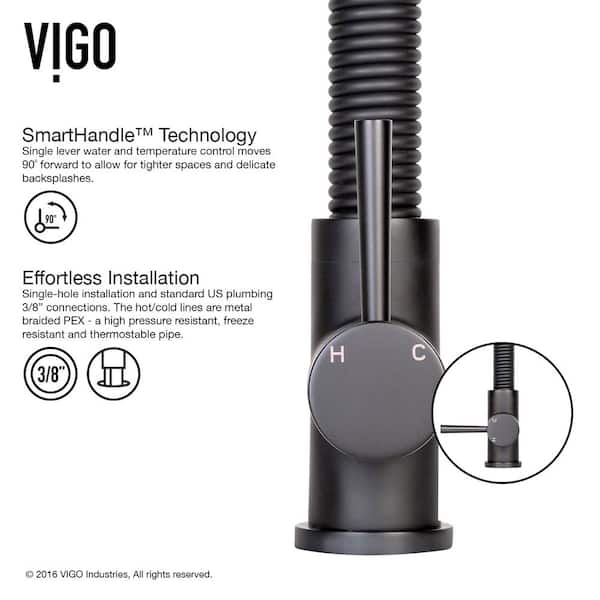 Edison Single Handle Pull-Down Sprayer Kitchen Faucet Set with Soap Dispenser in Matte Black