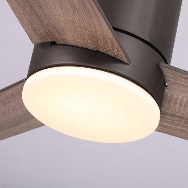 Kielah 48 in. Integrated LED Bronze Flush Mount Ceiling Fan with Light and Remote Control