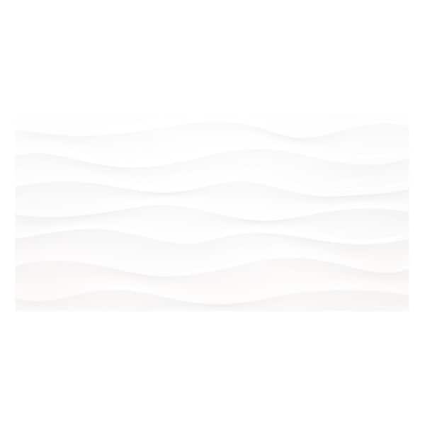 Wavy White 12 in. x 24 in. Glossy Ceramic Wall Tile (16 sq. ft./Case)