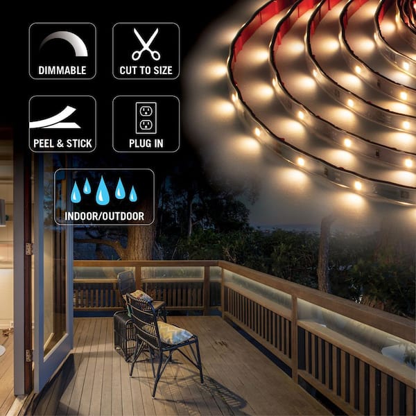 RibbonFlex Home 24 ft., 24-Volt 30LEDs/M Weatherproof Strip Light Kit, 3000K
