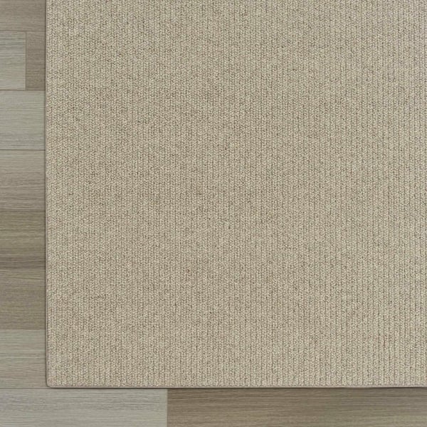 Hampton Rib - Cobblestone - Beige 13.2 ft. 32 oz. Wool Loop Installed Carpet