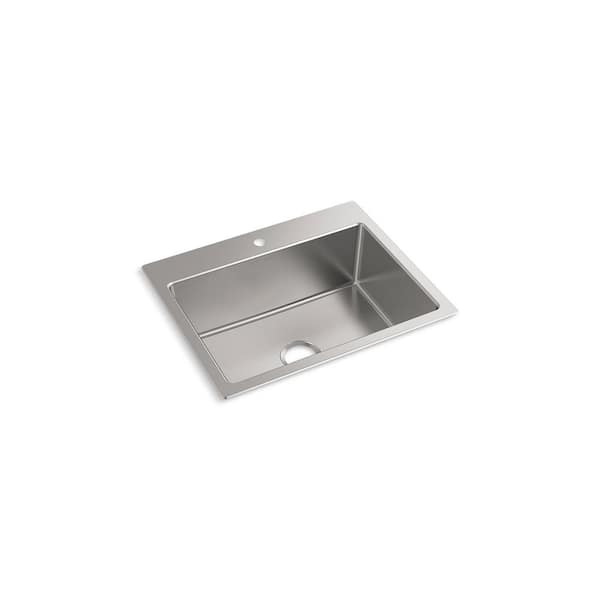 Cursiva Stainless Steel 27 in. Single Bowl Top-Mount/Undermount Kitchen Sink