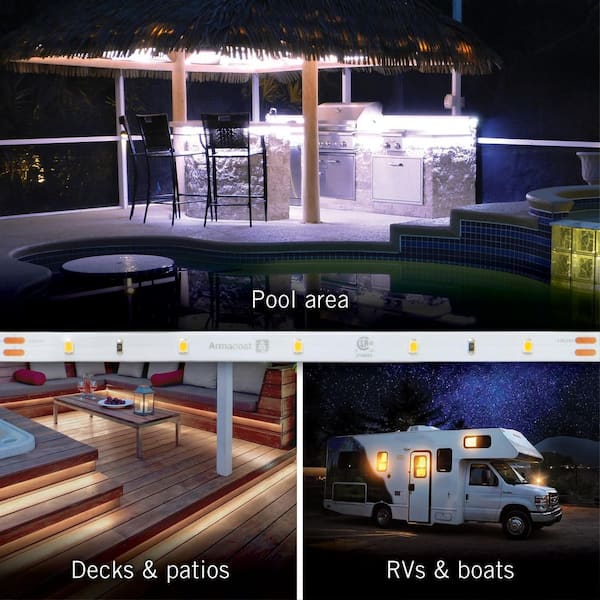 RibbonFlex Home 24 ft., 24-Volt 30LEDs/M Weatherproof Strip Light Kit, 3000K