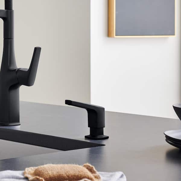 Rivana Deck-Mounted Soap and Lotion Dispenser in Matte Black